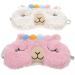 Sleeping Eye Mask 2Pcs Sleeping Eye Masks Soft Plush Blindfold Cartoon Animal Cashmere Blocking Out Light Eyeshade Portable for Women Men Night Travel Airplane Sleeping Mask