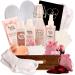 Peach Luxury Spa Gift Basket for Women Men Couples & Teens! Pampering Spa Bath Gift Set with Journal Slippers Socks etc for a Lavish Home Spa Experience! You Deserve It Gift Tag