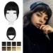 BARSDAR Clip in Fringe Human Hair 100% Real Hair Fringe Extensions Clip in French Bangs Fringe with Temples Clip on Fringe Bangs Real Hair Pieces for women Natural Color Washable/Dye-able 1B French Bangs (Pack of 1) 1B Natural black