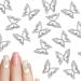 100pcs 3D Butterfly Nail Charms  Alloy Butterfly Nail Art Charms Hollow 3D Butterfly for Nails Decoration Supplies DIY Manicure Design Women Girls (White K)