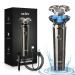 Electric Shaver Razor for Men Face 3D Rechargeable Rotary Shaver IPX7 Waterproof Anti-Pinch Electric Razor for Shaving Face Magnetic Shaver Head Ergonomic Handle Easy Use Gift Home Car Travel Type 3
