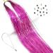 Pink Hair Tinsel Kit Strands  Fairy Hair tinsel kit in Hot Pink Hair Extensions with beads and loop tool (Hot Pink)