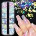 12 Colors Holographic Nail Art Glitter Sequins - Irregular Mermaid Nail Sequins for Face, Hand, Body - Colorful Fluorescent Glass Paper Nail Decoration - DIY A4 - Buy Online on GoSupps.com