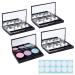 Superfindings 4 sets diy empty eyes shadow box plastic 3 compartments eyeshadow pallets under boxes with empty round aluminum pallet tanks for eyeshadow lipstick rouge powder