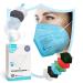 Virshields FFP2 Mundsprung Mask - PFE 94% VFE 99.99% EN 149: 2001+A1: 2009 5 layers 10-2000 pieces filtering made in EU choice of color - breathing protection mask protective mask half mask 1 piece (20 pack)Blue