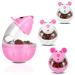 PORTOWN 4 Pcs Cat Food Ball Dispenser, Small Cat Food Balls Slow Feeder Mice Shaped Tumbler Cat Food Toy Cat Treat Toy Feeder Toy for Interactive Training(Pink,White)