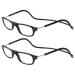 TBOC Pack: Reading glasses reading aid for men - (two units) Diopttria +3.50 Black version Strength PC Mobile phone foldable woman man man magnetic closure clip presumption of presumption presbyopia +3.50 dioptria (2 pack) black +black