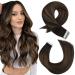 Moresoo Tape in Human Hair Extensions Brown Real Hair Tape in Extensions Balayage Darkest Brown and Chestnut Brown Hair Extensions Tape in 18 Inch 20 Pieces/50g #2/6/2 18 Inch 1.#2/6/2