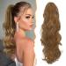 BARSDAR Claw Clip Ponytail Extension for Women Brown Long Wavy Curly Ponytail Hair Extensions Clip in Synthetic Ponytail Hairpiece for Daily Use(20'' Golden Brown Mix Blonde Evenly) 20 Inch (Pack of 1) Golden Brown Mix Blonde Evenly
