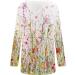 Ganfancp Women's Floral Print Sweatshirt | Round Neck Long Sleeve Tunic Blouse | White Fall Tops - Size Medium - Buy Online on GoSupps.com