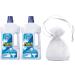 Flash Bathroom All Purpose Cleaner Removes Soap Scum Long Lasting Shine with Febreze Freshness Fresh Scent 2Pk 2 x 1L + Our Gift for You: Organza Bag Size 9x7x0.1cm