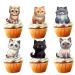 18pcs Cute Cat Cupcake Toppers for Boys Girls Pet Baby Shower Kitten Meow Party Supplies Favor Little Cat Themed Birthday Party Decorations