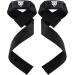 Nalo lifting straps (padded) professional lifting straps for strength training deadlift bodybuilding pulling exercises men women black