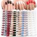 240pc Medium Square Press on Nails Colored Pink White Black Nude False Fake Nails Artificial Fingernails Acrylic Nail Art Tips 10 Colors for Women Girls Manicure Nails Designs