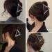 Elegant Gunmetal Triangle Metal Hair Clip for Women and Girls - Strong Hold for Daily Wear and Party - Fashionable and Versatile (Gunmetal) - Buy Online on GoSupps.com