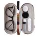 Carn fabric contact lens container - 2 in 1 double -sided portable glasses case - - tweezers and applicator included - perfect for Home Travel