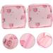Stylish 2-Piece Healeved Container Napkin & Cosmetic Bag - Pink Travel Organizer for Handbags & Wallets | 12x12cm - Buy Online on GoSupps.com