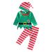LIKPOJA Newborn Baby First Christmas Elf Outfit One-Pieces Baby Christmas Dress Up Santa Costume with Elf Hat for Toddler Baby Girls and Baby Boys 0-3 Months Green Elf Romper N