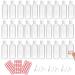 30 Pcs 50ml Plastic Travel Bottles for Toiletries Empty Refillable Transparent Containers Cosmetic Flip Cap Bottles for Toiletries Shampoo Lotions Cosmetics with 4pcs Funnels and 2 Sheets Free Labels 04