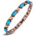 Jeracol Lymphatic Drainage Copper Magnetic Bracelets for Women Copper Bracelet with Hexagon Stone Adjustable Length with Sizing Tool in Gift Box(Blue Hexagon)