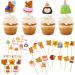 Zraywork 31Pcs bear cupcake toppers cupcake picks animal cupcake toppers cute cake topper bear cake decoration girl cupcake topper for girls women students wedding party anniversary celebration