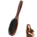 Wild Boar Brass Hair Brush | Aisely Antistatic Wooden Leather Bun Brush for Frizz-Free Styling - Buy Online on GoSupps.com