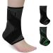 Breteil Ankle Brace for Plantar Fasciitis Relief Ankle Support 2 Pack for Men & Women Ankle Compression Sleeve with Strap Foot Brace for Sprained Ankle Achilles Tendonitis Black-l