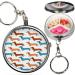 Pack of 2 - Portable Pill Organizer ( Cartoon Multicolor Dachshunds ) Metal Medicine Box 3 Compartment Stash Vitamin Meds Case with Keychain