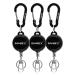 SAMSFX Fly Fishing Zinger Retractor for Anglers Vest Pack Tool Gear Assortment Combo 3pcs in Pack Carabiner and Retractors 24" Nylon Cord