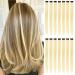 16Pcs Colored Clip in Hair Extensions 22 Inch Colorful Highlights Hairpieces Straight & Long Heat-Resistant Synthetic Hair Accessories for Kid Girls Women Party Hair Decor (16Pcs-Blonde)