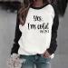 oelaio Womens I'm Yes Cold Me 24:7 Printed Funny Sweatshirt Raglan Long Sleeve Crewneck Letters Casual Loose Pullover Top Black - Buy Online on GoSupps.com