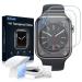 Mowei 3-Pack for Apple Watch Series 8/7 Screen Protector 45mm 9H Tempered Glass 3D Full Coverage Bubble Free Waterproof Infinite HD Shield for Apple Watch 7/8 45mm (2022)