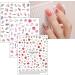 Spring Flower Nail Stickers 18 Sheets Self-Adhesive Nail Decal Summer Floral Nail Art Decoration Design Supplies - Buy Online on GoSupps.com