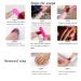 Extra Long Black French Tip Stiletto Press-On Nails | Glitter Wavy Lines | Reusable Acrylic Fake Nails for DIY Manicure - Buy Online on GoSupps.com