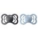 BIBS Pacifiers - Supreme Collection | BPA-Free Baby Pacifier | Made in Denmark | Set of 2 Iron/Baby Blue Color Premium Soothers | Size 6-18 Months - Buy Online on GoSupps.com