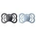 BIBSS Supreme Schnuller 2-Pack | BPA-Free Silicone Pacifiers for 6-18 Months | Made in Denmark - Baby Blue & Iron - Buy Online on GoSupps.com