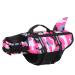 Cit toile life jacket for small medium and large dogs camouflage dog swimming vest shark with handle and reflective protect dogs when swimming in the sea/lake/river pink m m pink camouflage-2
