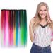 Rainbow Clip-In Hair Extensions - 10 PCS Colorful Strands | Smooth Black & Blue - 80g - Buy Online on GoSupps.com