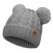 Baby Girls Bobble Hat - Toddler Winter Beanie Hats Kids Warm Knitted Beanies Double Pom Pom Hats Bonnet Cap for Children Boys Girls 1-6Y One Size Grey