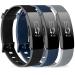 PACK 3 Silicone Bands for Fitbit Inspire HR & Fitbit Inspire 2 & Fitbit Inspire & Ace 2 Replacement Wristbands for Women Men Small Large (Large: for 7.1"-9.1"wrists, Black+Navy Blue+Gray) Large: for 7.1"-9.1"wrists Black+N