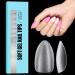 Tomicca almond short nail tips tips for gelails gel full cover nail tips pre-shaped half matt tip nails Gelly nail tips for acrylic-240 pieces 15 sizes 6. almond short 240