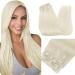 Runature Platinblond Real Hair Clip in Extensions Especially Human Hair Cancer Clip in Real Hair Remy Extensions Real Hair Clip in Blond 40cm 120g 16 inch #60 40cm-7PCs #60