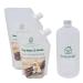 DETERDRAFT Tonka Beans & Vanilla Fabric Conditioner Eco Fabric Softener with 2x Refill Pouches 1x Reusable Eco Bottle Approx. 40 Washes (1450 ml) Biodegradable and Vegan 3 Piece Set