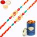 Ghasitaram Gifts Rakhi for Brother Rakhis Online - Set of 2-2K-269 Fancy Thread Rakhis with 100 GMS of Dryfruits Mix Can 2 Rakhi with 100 gms of Dryfruits Mix Can
