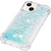 Tivenfezk Nadoli Glitter Treisand Case for iPhone 15 - Shockproof Silicone TPU Bumper Transparent Quicksand Cover White/Blue - Buy Online on GoSupps.com