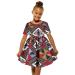BenleWend Kids Toddler Baby Girls Tank Dresses O Neck Short Sleeve African Tribal Aztec Hem Swing Midi Princess Sundress 4-5T G26-navy