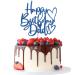 Tenhaisi Blue Glitter Happy Birthday Dad Cake Topper Happy Father's Birthday Cake Decoration Dad Party Decoration Dad Happy Birthday Party Decoration Supplies