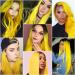TOFAFA 22 Inch Colored Hair Extensions - Yellow Clip-in Highlights (10 PCS) for Party & Fun Looks - Buy Online on GoSupps.com