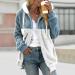 Hanxiulin Oversized Plush Hoodie Jacket - Women's Winter Coat Fleece Lined Cardigan - XL Blue - Buy Online on GoSupps.com