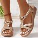 Buy XTZYGLFD Women's Comfortable Sandals - Breathable Open-Toe Summer Shoes | Classic Flat Slippers in Beige - Size 41 EU - Buy Online on GoSupps.com